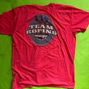 Wrangler Mens Team Roping Graphic T-Shirt XXL Red Heather Short Sleeve Western